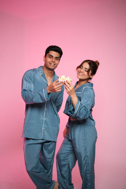 Cloud Nine (Dreamy Blue) – Matching Couple Lounge Set