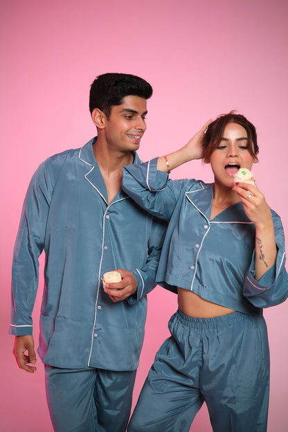 Cloud Nine (Dreamy Blue) – Matching Couple Lounge Set