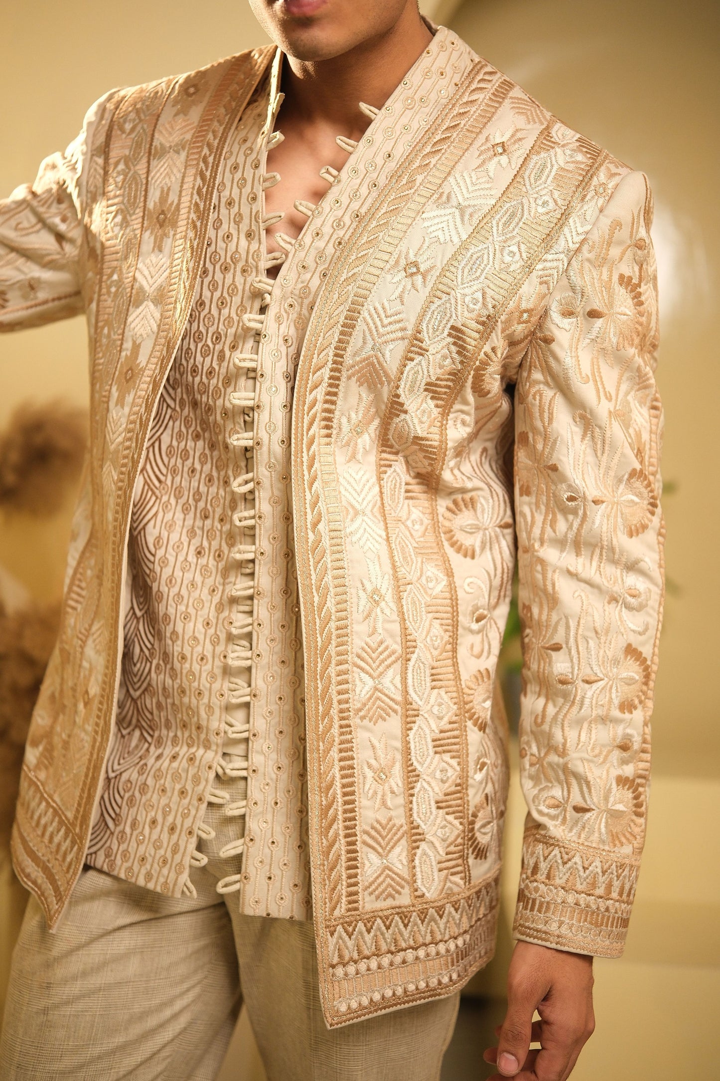 Viraasat – Men's Hand Embroidered Jacket Set