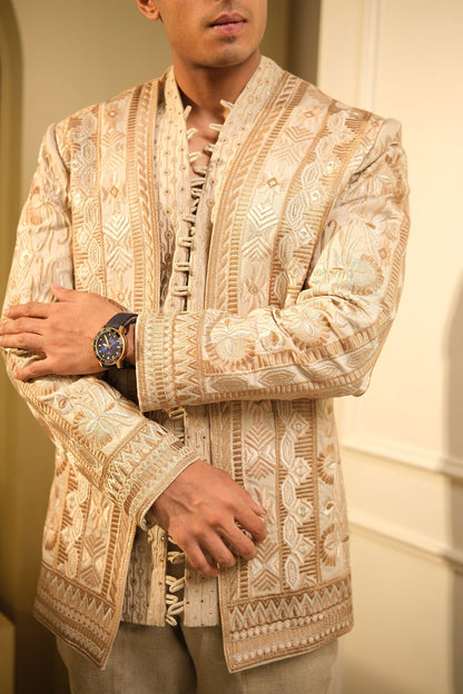 Viraasat – Men's Hand Embroidered Jacket Set