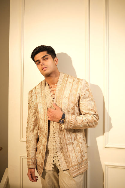 Viraasat – Men's Hand Embroidered Jacket Set