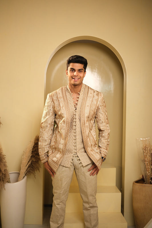 Viraasat – Men's Hand Embroidered Jacket Set