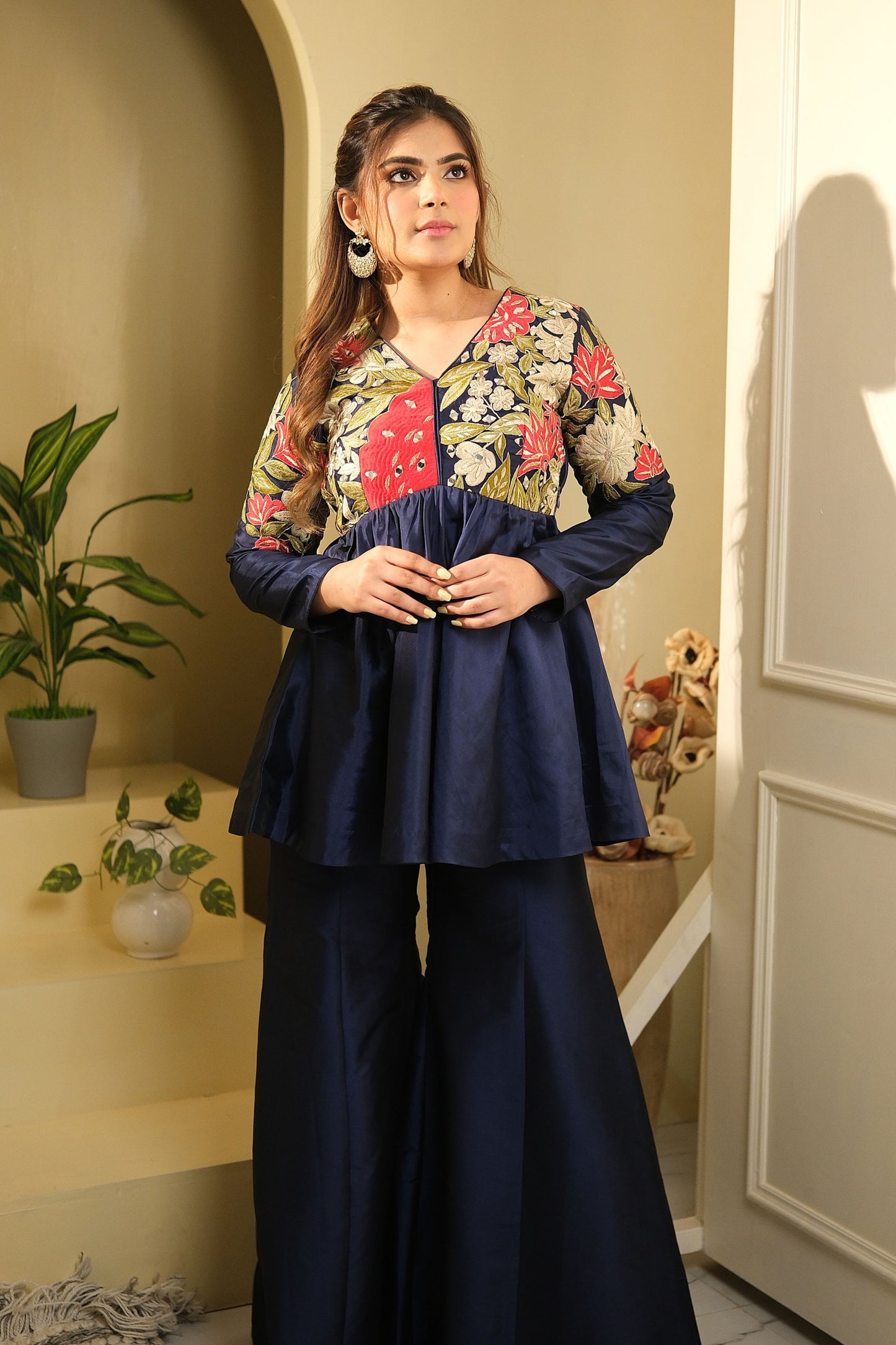 Gulbahaar – Floral Peplum Fusion Set