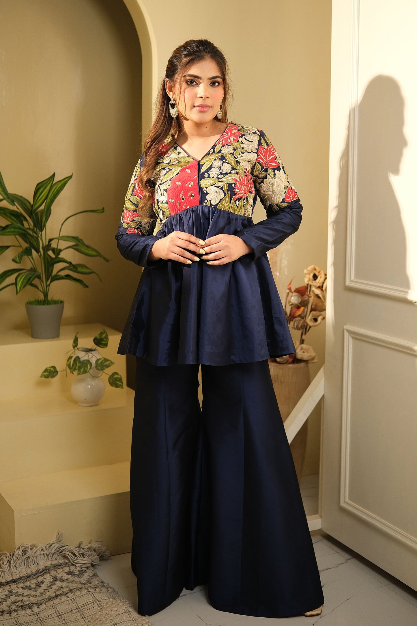 Gulbahaar – Floral Peplum Fusion Set