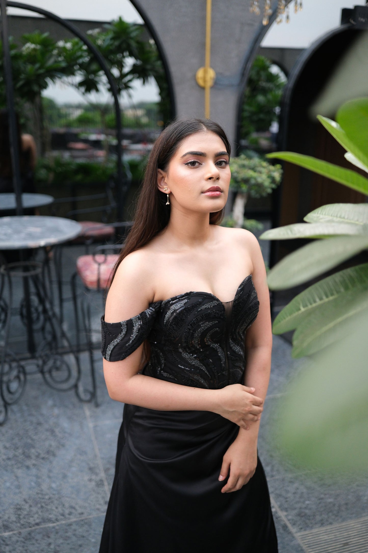 Pranali – High Slit Corset Draped Gown