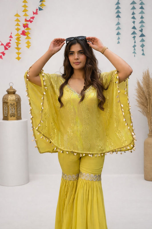 Pari – Mirror & Sequins Kaftan & Sharara Set