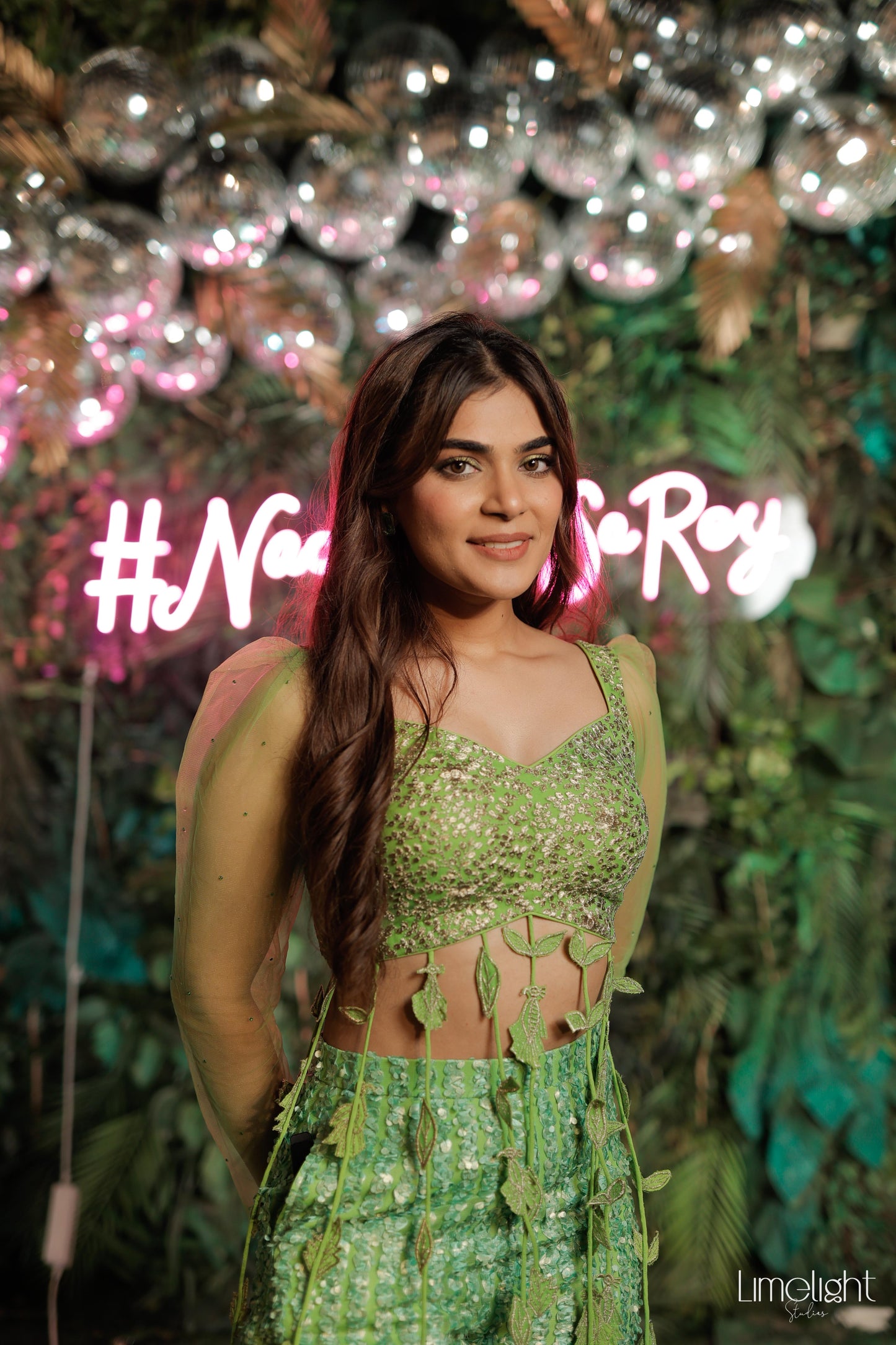 Green Garden Tassel Sharara Fusion Set