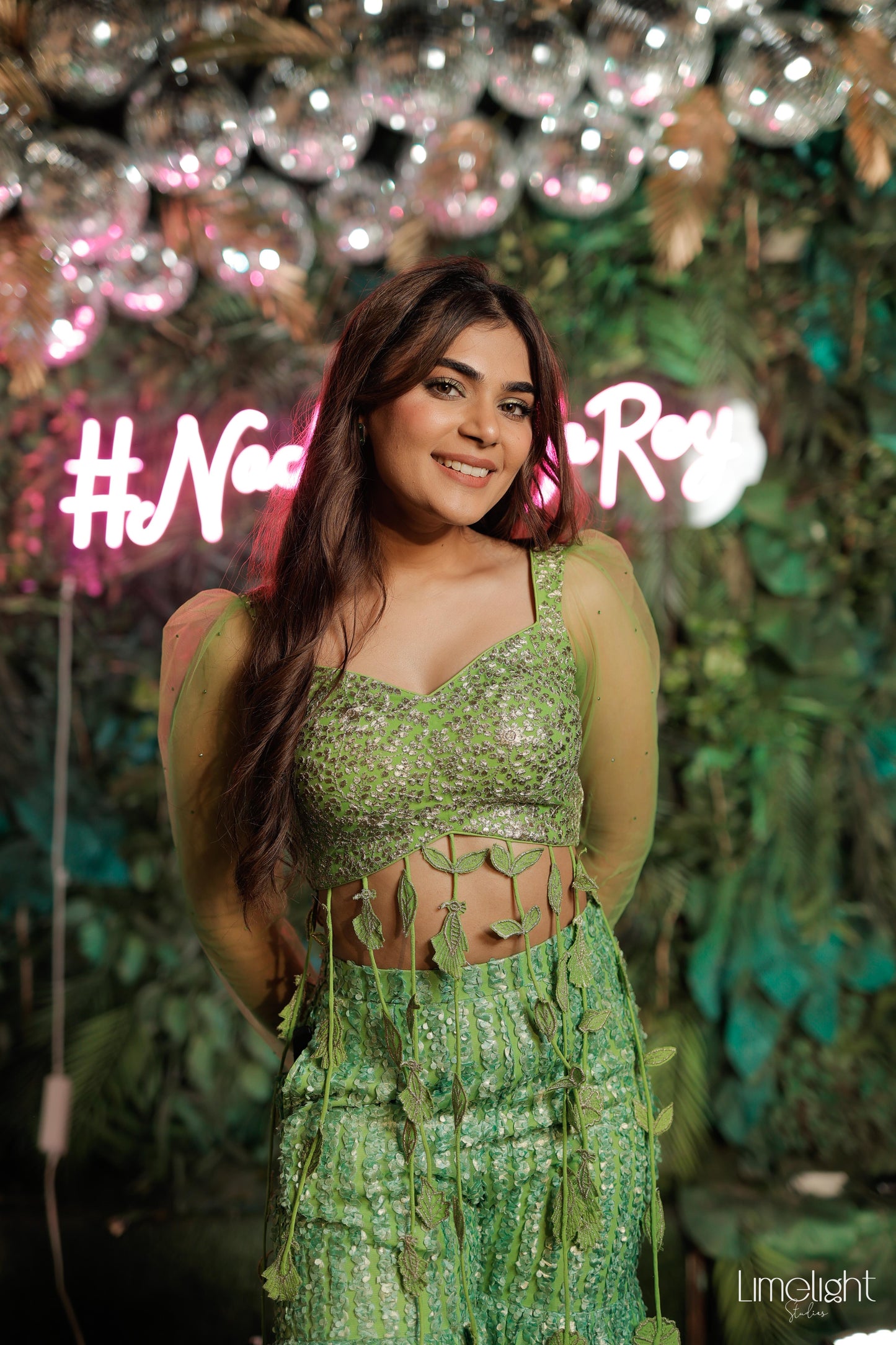 Green Garden Tassel Sharara Fusion Set