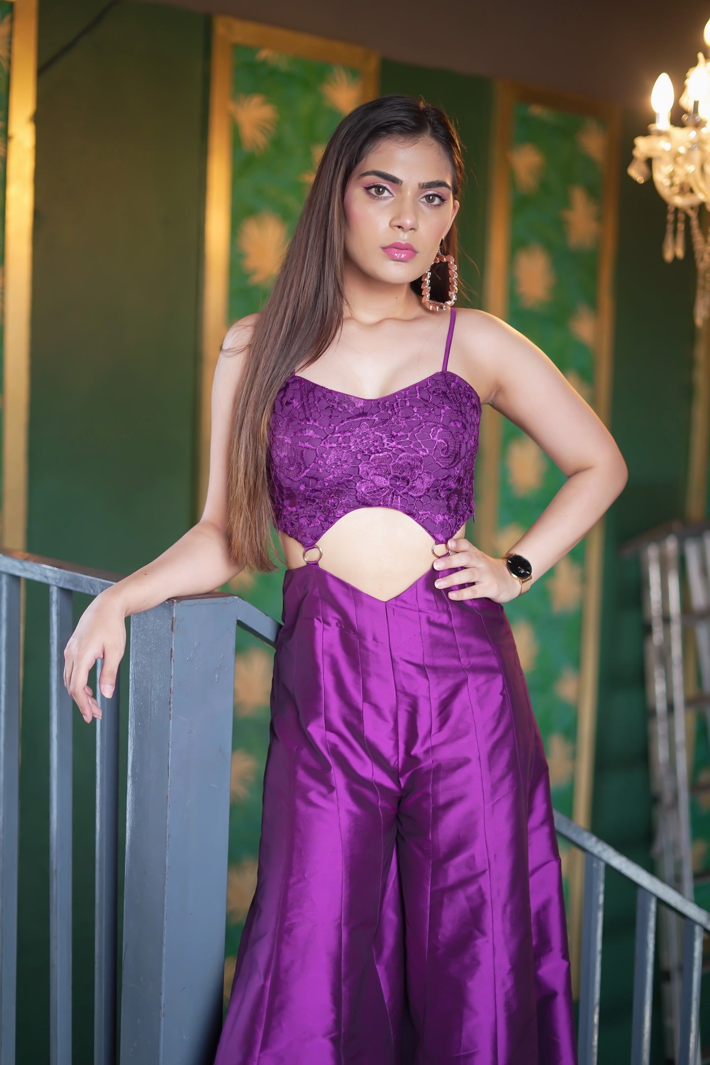 Desi Dazzle – Cutout Criss Cross Back Jumpsuit